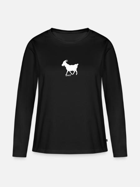 Ziege G.O.A.T.  weiß - Frauen Premium Bio Langarmshirt - Schwarz