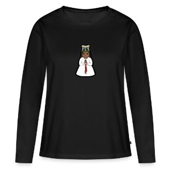 Lucian Tanya - T-shirt manches longues Premium bio Femme - noir - Devant - Julia (174cm)