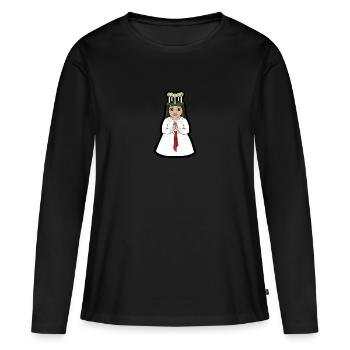 Lucia Leila - T-shirt manches longues Premium bio Femme - noir - Devant - Julia (174cm)