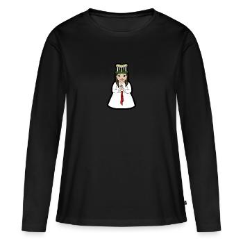 Lucian Mai - T-shirt manches longues Premium bio Femme - noir - Devant - Julia (174cm)