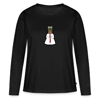 Lucian Selma - T-shirt manches longues Premium bio Femme - noir - Devant - Julia (174cm)