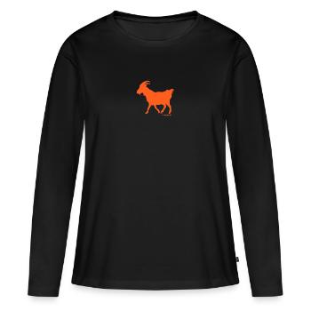 Bouc émissaire bouc émissaire orange - T-shirt manches longues Premium bio Femme - noir - Devant - Julia (174cm)