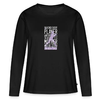 Softball - T-shirt manches longues Premium bio Femme - noir - Devant - Julia (174cm)