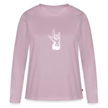 Hand Drawn Three Fingers - Women's Premium Organic Long Sleeve Shirt - dusky pink - Front - Julia (174cm)