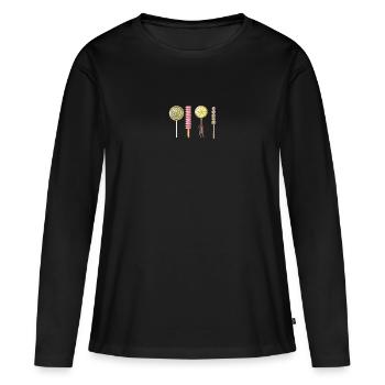 Lollies - T-shirt manches longues Premium bio Femme - noir - Devant - Julia (174cm)