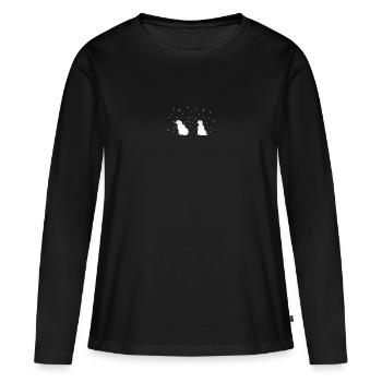 Combat de boules de neige - T-shirt manches longues Premium bio Femme - noir - Devant - Julia (174cm)