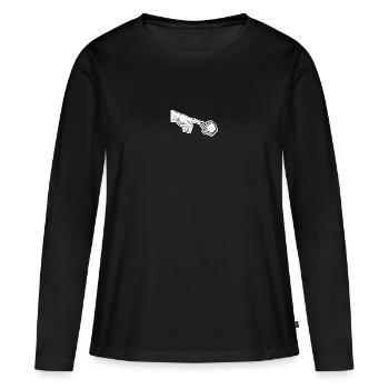 Pixelzeiger Handkunst - Frauen Premium Bio Langarmshirt - Schwarz - Vorne - Julia (174cm)
