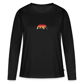 Sunset Skyline with Ferris Wheel - Women's Premium Organic Long Sleeve Shirt - black - Front - Julia (174cm)