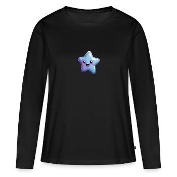 Étoile - T-shirt manches longues Premium bio Femme - noir - Devant - Julia (174cm)
