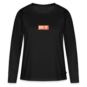 FAIS-LE! Personnalisable - T-shirt manches longues Premium bio Femme - noir - Devant - Julia (174cm)