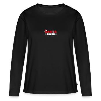 Emblème de l’escouade du Père Noël - T-shirt manches longues Premium bio Femme - noir - Devant - Julia (174cm)