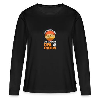 Opa Und Enkel - Frauen Premium Bio Langarmshirt - Schwarz - Vorne - Julia (174cm)