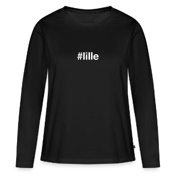 LILLE Hashtag - T-shirt manches longues Premium bio Femme - noir - Devant - Julia (174cm)