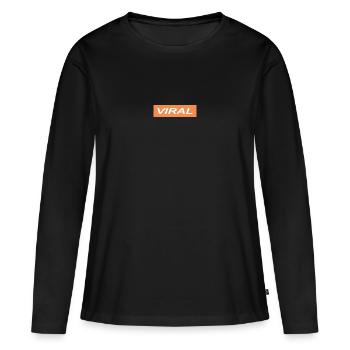 Viral - T-shirt manches longues Premium bio Femme - noir - Devant - Julia (174cm)