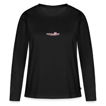 Potsdamer - T-shirt manches longues Premium bio Femme - noir - Devant - Julia (174cm)