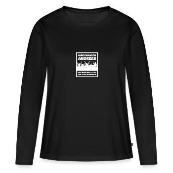 Prénom Andreas - T-shirt manches longues Premium bio Femme - noir - Devant - Julia (174cm)