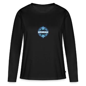 Nom : Henné - T-shirt manches longues Premium bio Femme - noir - Devant - Julia (174cm)