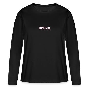 Thailand (Thailand) - Frauen Premium Bio Langarmshirt - Schwarz - Vorne - Julia (174cm)