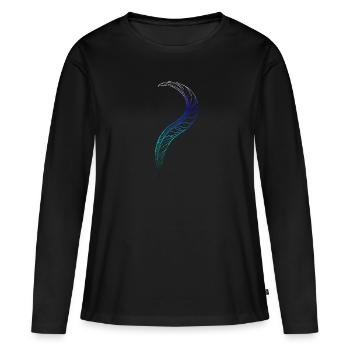 Source - T-shirt manches longues Premium bio Femme - noir - Devant - Julia (174cm)