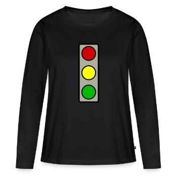 Ampel - Frauen Premium Bio Langarmshirt - Schwarz - Vorne - Julia (174cm)