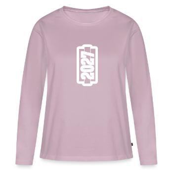 Born in 2027 - Women's Premium Organic Long Sleeve Shirt - dusky pink - Front - Julia (174cm)