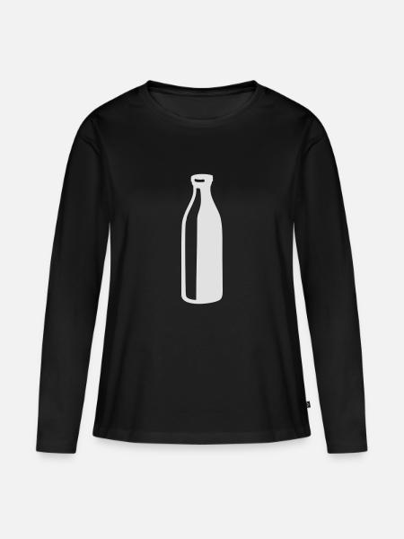 Milch - Frauen Premium Bio Langarmshirt - Schwarz