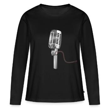 microphone - Women's Premium Organic Long Sleeve Shirt - black - Front - Julia (174cm)