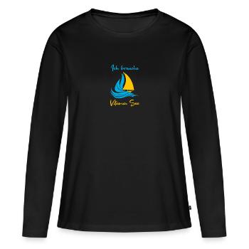 Ich brauche Vitamin See - Frauen Premium Bio Langarmshirt - Schwarz - Vorne - Julia (174cm)