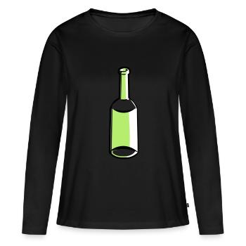 Flacon vide - T-shirt manches longues Premium bio Femme - noir - Devant - Julia (174cm)
