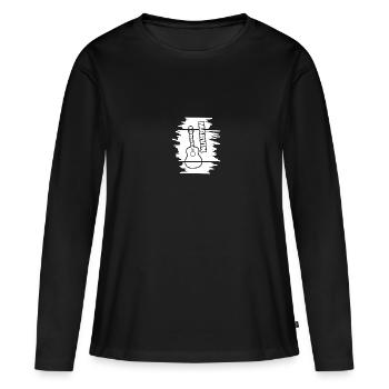 Marvin - Frauen Premium Bio Langarmshirt - Schwarz - Vorne - Julia (174cm)