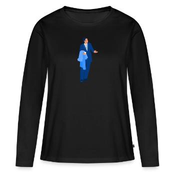 Urban - john travolta - T-shirt manches longues Premium bio Femme - noir - Devant - Julia (174cm)