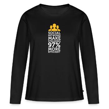 Les réseaux sociaux rendent le harcèlement plus facile! - T-shirt manches longues Premium bio Femme - noir - Devant - Julia (174cm)