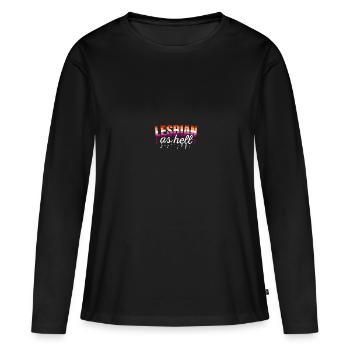 Lesben LGBT Pride Lesbian Rainbow Flag - Frauen Premium Bio Langarmshirt - Schwarz - Vorne - Julia (174cm)