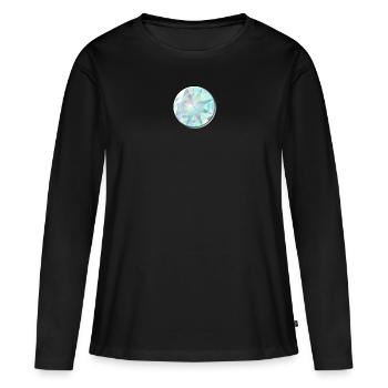 Diamant, bijoux, star - T-shirt manches longues Premium bio Femme - noir - Devant - Julia (174cm)