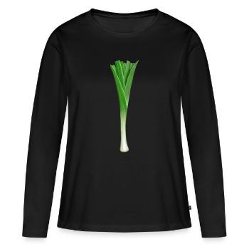 Leek Young Vegetables Teenage Adolescent Boy - Women's Premium Organic Long Sleeve Shirt - black - Front - Julia (174cm)