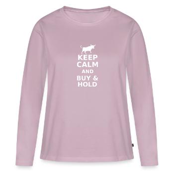 BUY & HOLD weiß - Frauen Premium Bio Langarmshirt - Altrosa - Vorne - Julia (174cm)