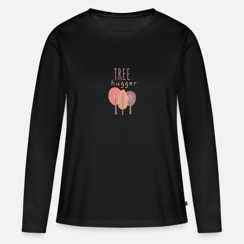 Baum Umarmer Tree Hugger - Frauen Premium Bio Langarmshirt - Schwarz