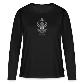 Zirbeluss Augsburg - motif de poinçonnage - T-shirt manches longues Premium bio Femme - noir - Devant - Julia (174cm)