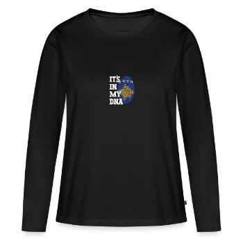 Drapeau du Kosovo Drapeau Jersey Cadeau Kosovar - T-shirt manches longues Premium bio Femme - noir - Devant - Julia (174cm)