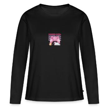 Gamer Gift Gamers Gamer Gamepad - Women's Premium Organic Long Sleeve Shirt - black - Front - Julia (174cm)