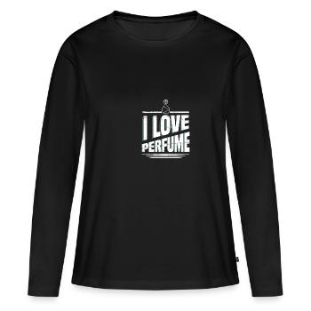 Parfüm Fragrance Perfüm Perfume Parfum Duft - T-shirt manches longues Premium bio Femme - noir - Devant - Julia (174cm)