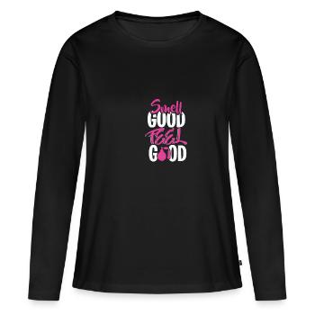 Les amateurs de parfums qui s’intéressent aux parfums ou aux fragrances - T-shirt manches longues Premium bio Femme - noir - Devant - Julia (174cm)