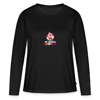 Lesben LGBT Pride Lesbian Rainbow Flag - Frauen Premium Bio Langarmshirt - Schwarz - Vorne - Julia (174cm)