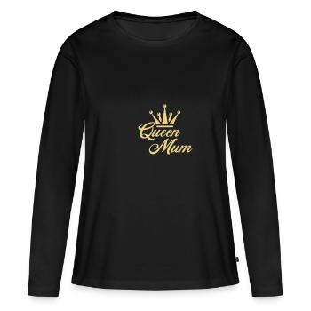 queen mum - Women's Premium Organic Long Sleeve Shirt - black - Front - Julia (174cm)