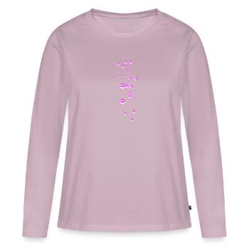 Pink, pearls, pearl, rain, stars, rivets - Women's Premium Organic Long Sleeve Shirt - dusky pink - Front - Julia (174cm)