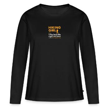 Hiker Girl Definition Hiking - Frauen Premium Bio Langarmshirt - Schwarz - Vorne - Julia (174cm)