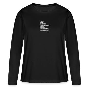 Comédien Une journée sans comédie stand-up - T-shirt manches longues Premium bio Femme - noir - Devant - Julia (174cm)