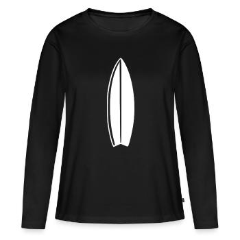 Surf Surf Surf Cadeau - T-shirt manches longues Premium bio Femme - noir - Devant - Julia (174cm)