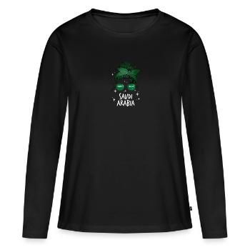 Arabie Saoudite - T-shirt manches longues Premium bio Femme - noir - Devant - Julia (174cm)