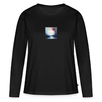 Flançaille Brume Crépuscule - T-shirt manches longues Premium bio Femme - noir - Devant - Julia (174cm)